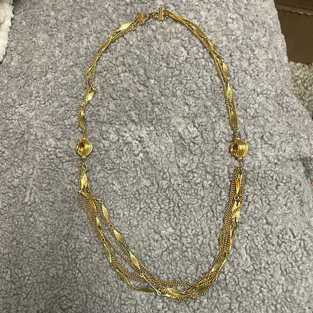 Vintage gold continental necklace